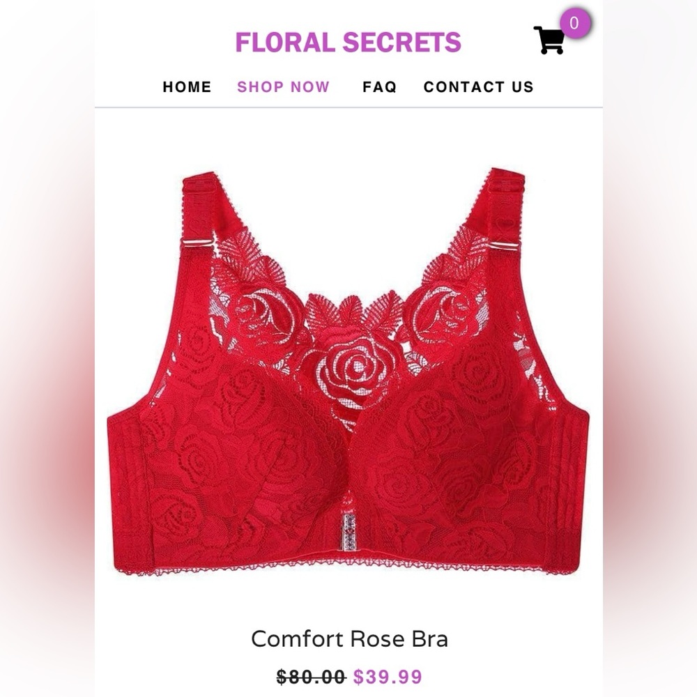 Red Lace Floral Secrets Bras (2) size 38B/C